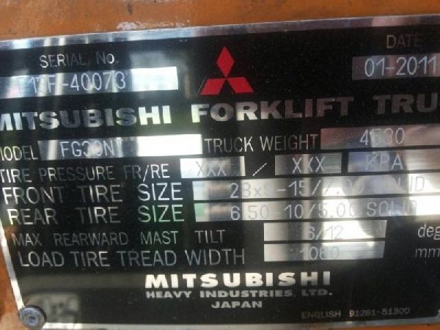 FG30NT # F13F-40073 : Mitsu Forklift : T. กุ้ง:0813062283