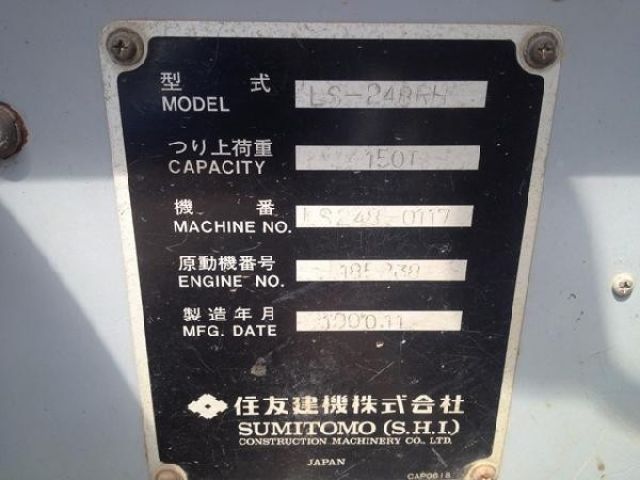 ขายรถเครน SUMITOMO LS-248RH S/R LS-248-0117 นำเข้าจากญี่ปุ่น
