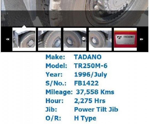 ขายรถเครน 25 ตัน TADANO TR250M-6 1996/July