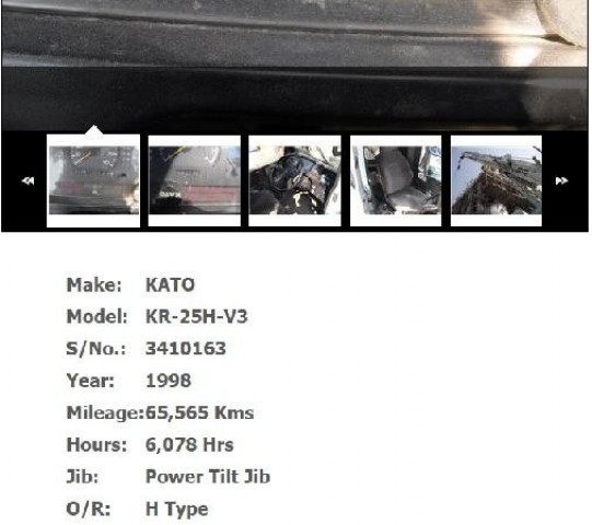ขายรถเครน 25 ตัน KATO KR-25H-V3 Year:1998