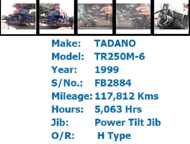ขายรถเครน 25 ตัน TADANO TR250M-6 Year:1999