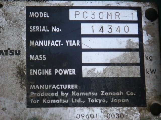 รถขุด KOMATSU PC30MR-1 14340 ปี2000 4058ชม. นำเข้าตรงญี่ปุ่น ไม่เคยใช้ในไทย