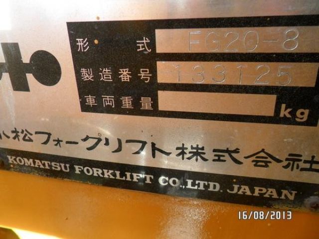 ขายรถยกFORKLIFT:2ตันงาสไลด์ราคาูกนำเข้าจากญี่ปุ่นไม่คยใช้งานในไทยKOMATSU:FG20-8