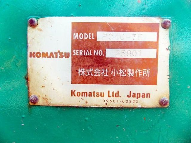 ขายรถแบคโฮ KOMATSU PC40-7-25801