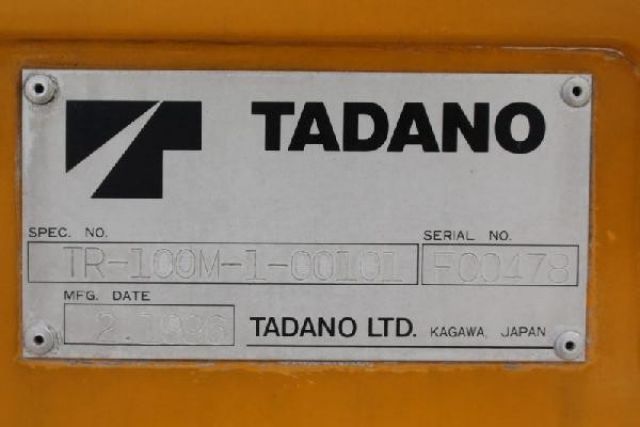 ขายรถเครน TADANO TR100M-1-FC0478 1996Y