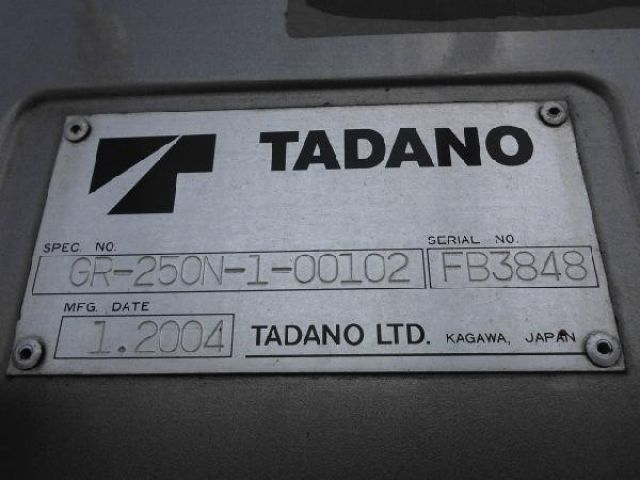 ขายรถเครน TADANO GR250N-1-FB3848 2004Y