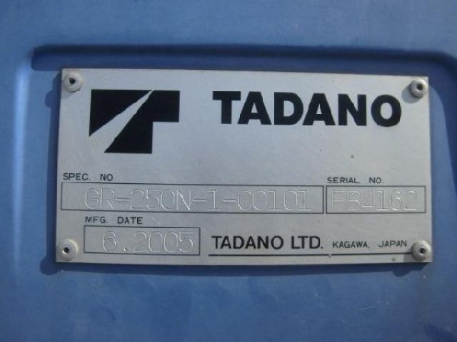 ขายรถเครน TADANO GR250N-1 FB4162 2005Y