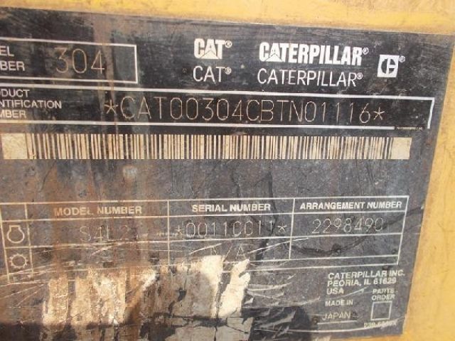 ขายรถแมคโค CAT 304CR-BTN01116