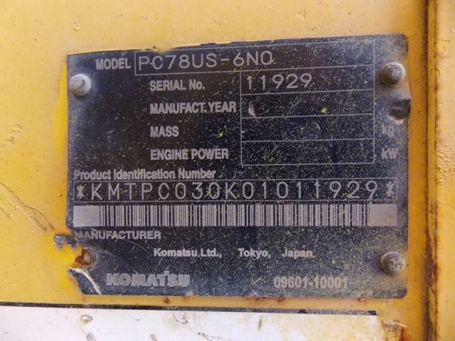 ขายรถแมคโค KOMATSU PC78US-6NO-11929 รถนอกขายถูก