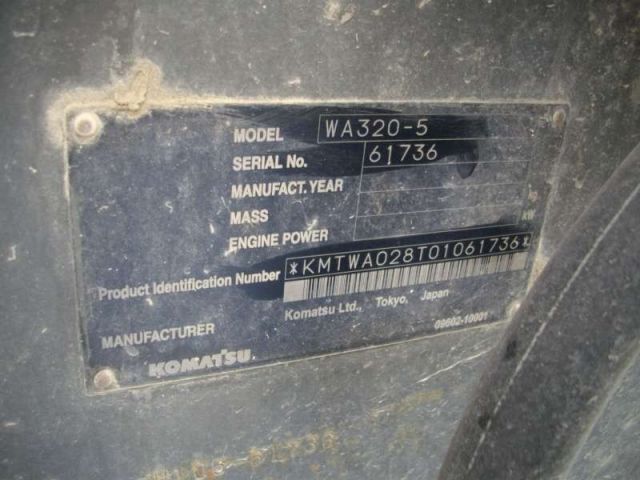 รถตักล้อยาง KOMATSU WA320-5-61736 รถนอก ขายถูก..