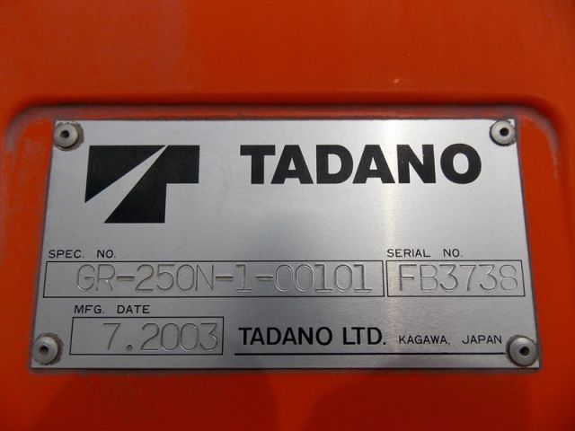 ขายรถเครน TADANO GR250N-1-FB3738 รถนอก...ขายถูก