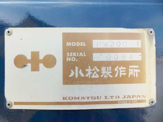 ขายรถขุดล้อยาง KOMATSU PW200-1 S.10094 Y.1991
