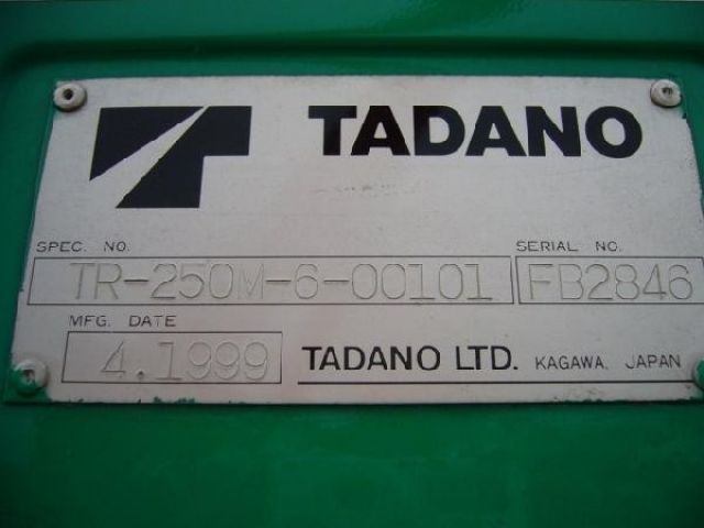 TADANO TR250M-6 Serial FB2846 1999 Y.