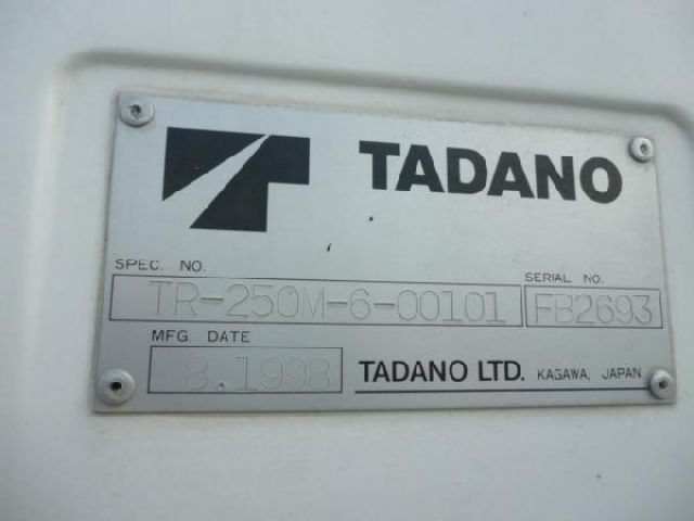 TADANO ROUGH TERRAIN CRANE MODEL : TR250M-6