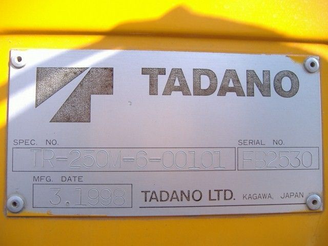 ขายรถเครนขนาด 25 ตัน Tadano Model : TR250M-6 Y. FB.2530