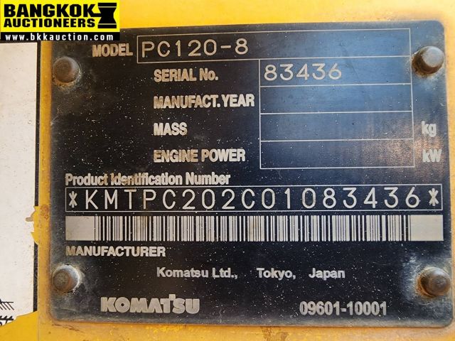 ขายรถขุดไฮโดรลิค KOMATSU PC120-8 ปี 2012 นำเข้าจากญี่ปุ่น