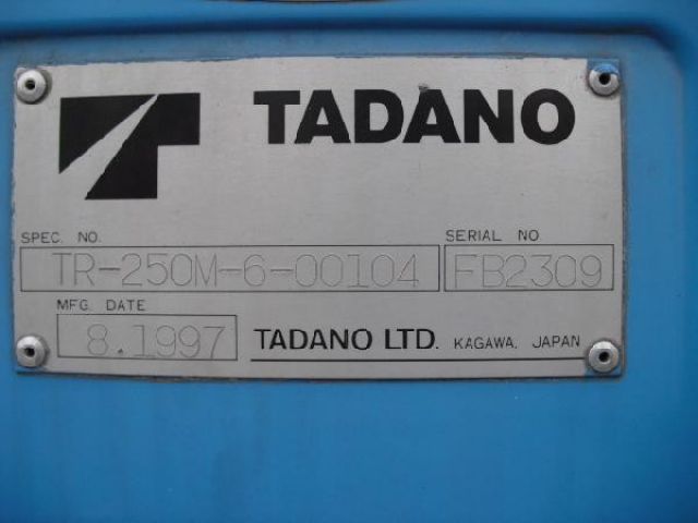 ขายรถเครน TADANO TR250M-6 FB2309 1997 Years.