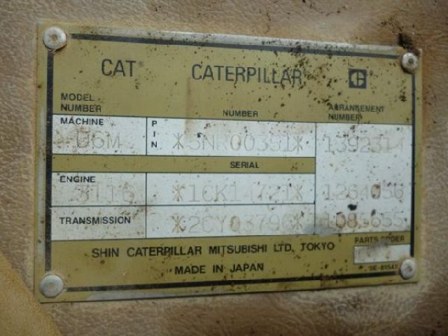 ขายรถแทรคเตอร์ CAT D6M-5NR00351