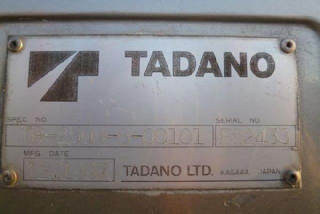 ขายรถเครน ขนาด 25 ตัน TADANO TR250M-6 1997Y s.FB2433