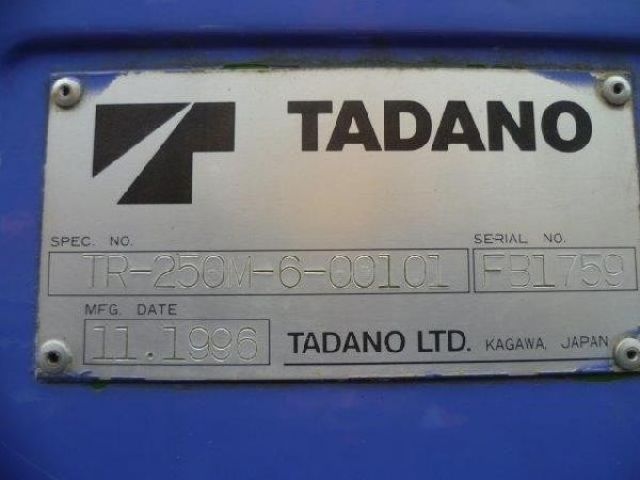 ขายรถเครน TADANO TR250M-6 FB1759 1996Y
