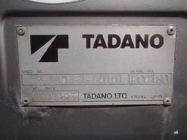 ขายรถเครนขนาด 10 ตัน TADANO TR100M-1-FC0186 1995Y