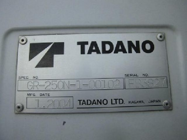 ขายรถเครน TADANO GR250N1 FB3827 2004Y