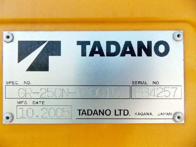 ขายรถเครน TADANO GR250N-1-FB4257 2005Y.