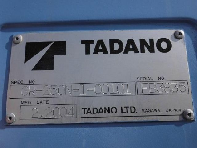 ขายรถเครน TADANO GR250N-1-FB3835 2004Y