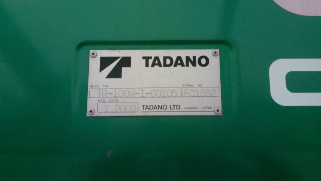 ROUGH TERRAIN CRANE TADANO TR-100M-1-00105