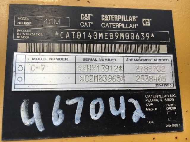 Caterpillar 140M#EB9M00639 สต็อกรถเกรดนำเข้าจากอเมริกา โทร. 080-6565422 (หนิง)