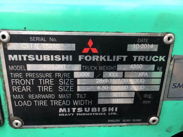Mitsubishi FD30NT : ฟอร์คลิฟต์ 3 ตัน ดีเซล โทร. 080-6565422 (หนิง)