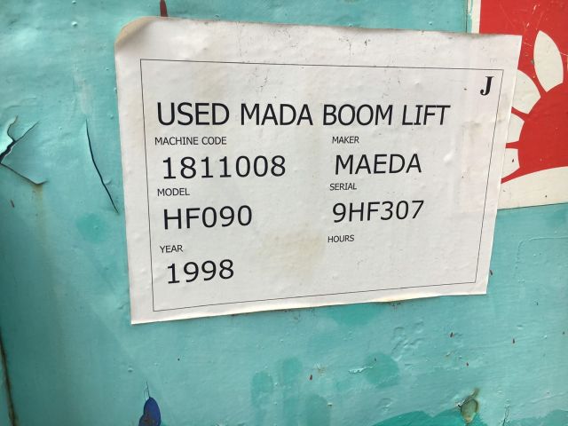 MAEDA HF090 รถกระเช้า บูมลิฟต์ สูง 9 เมตร นำเข้าจากญี่ปุ่น โทร. 080-6565422 (หนิง)